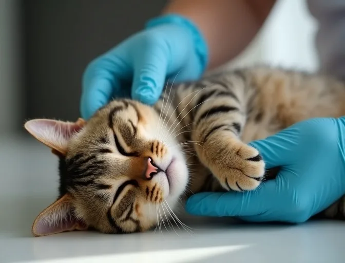 Specialist carefully handling a deceased cat with dignity in Gladysdale